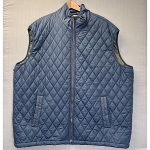 London Fog Mens 3XL Quilted Vest Slate Blue Insulated Functional Outdoor Gear